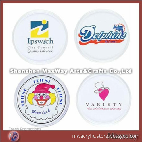 Round Promotional White Elegant Polished Acrylic Coaster/Tray with Your Logo